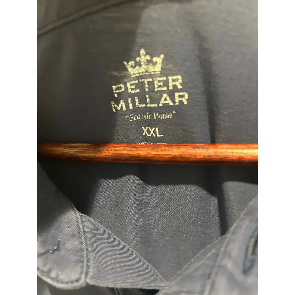 2 PETER MILLAR Men’s Polo Style Golf Shirts Size XXL Cotton Blend Casual